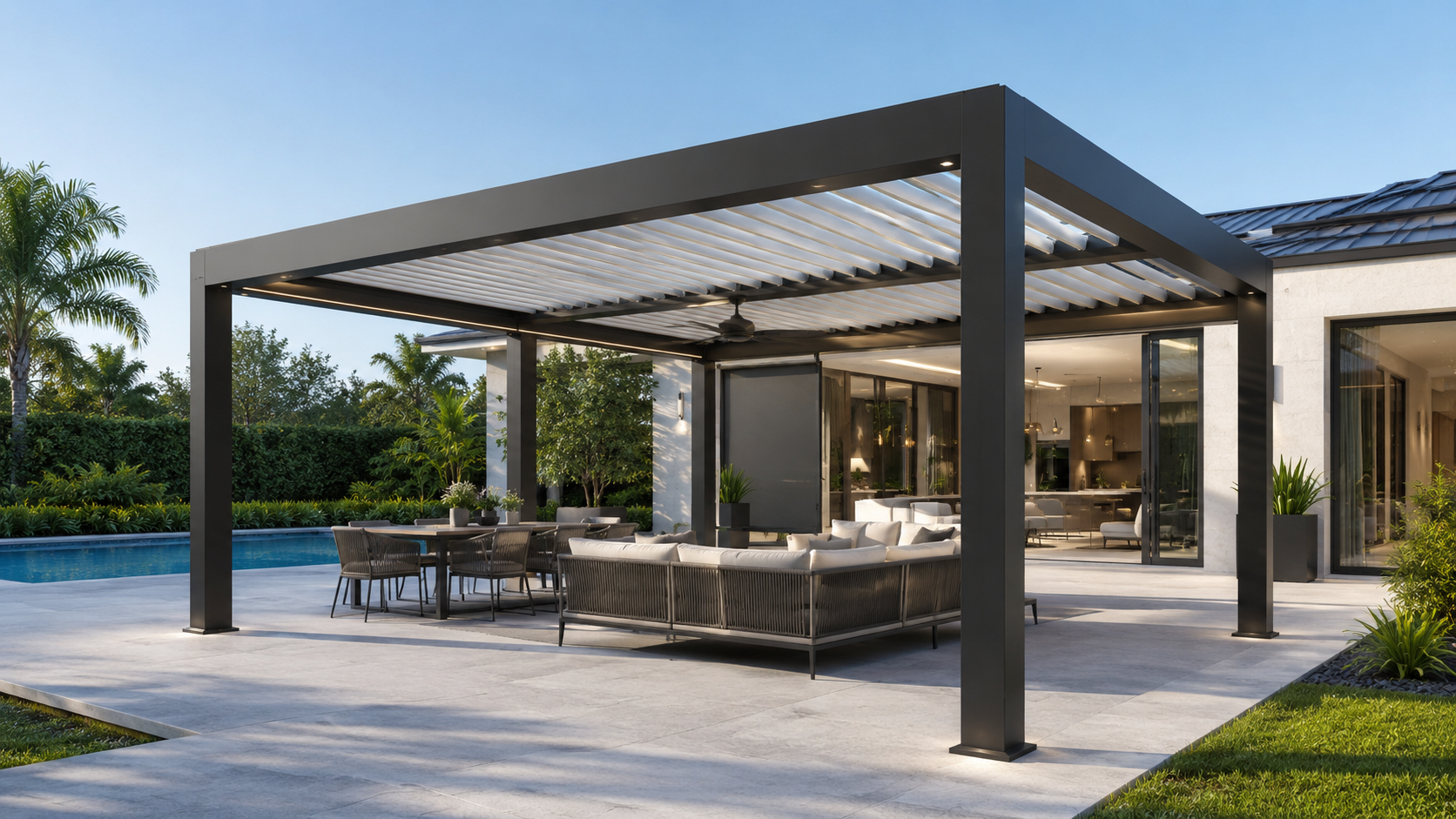 Louvered Pergolas installation in Fort Myers, Florida