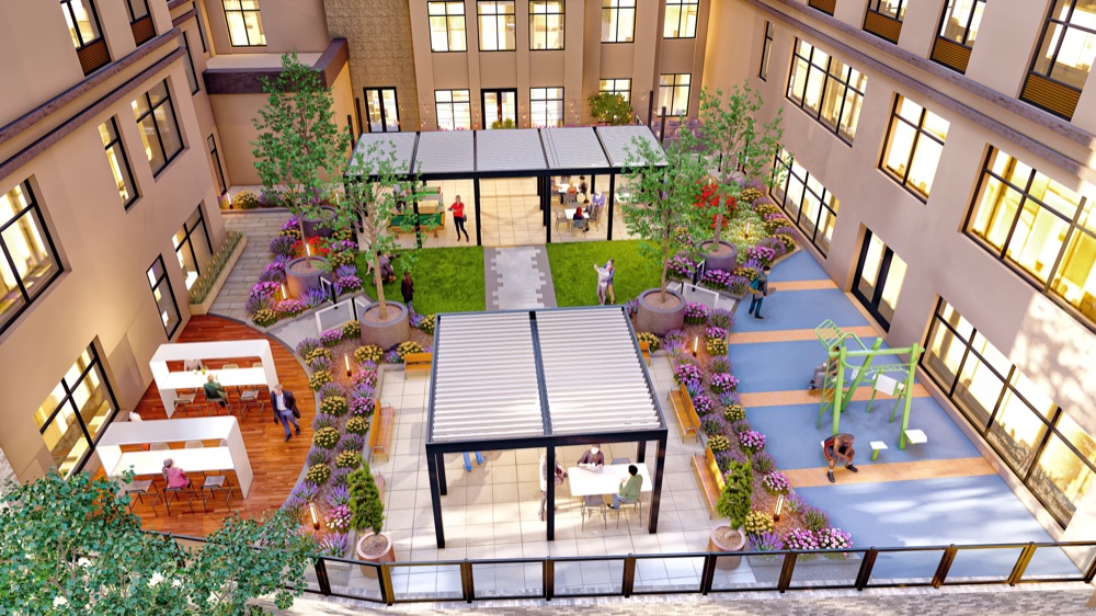 Hotel courtyard
